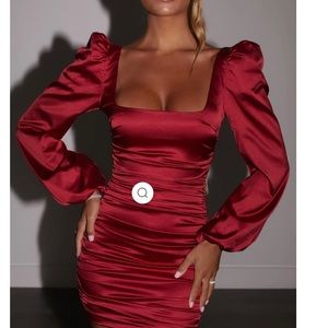 Puff sleeve Satin Mini dress